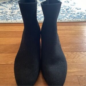 Rothy's Black Stretch Knit Sock Ankle Booties